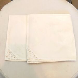2 Vintage Embroidered Napkins